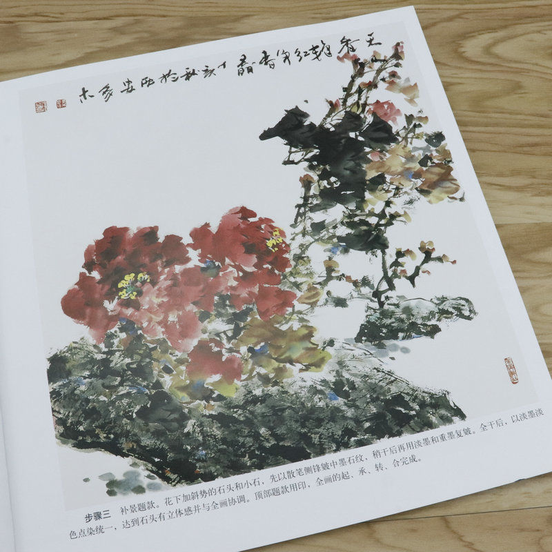 Traditional Chinese Painting Peony Technique Tutorial Paeonia Plum Blossom Freehand Painting Landscape Characters Practice Book