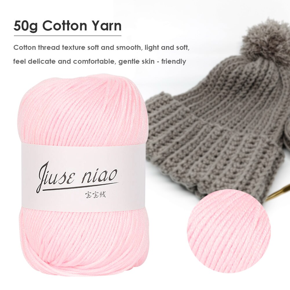 Fil de ruban à tricoter de ligne Rival doux | Fil fin en coton 50g/roll pour couture au Crochet, tricot doux, bricolage pour bébé