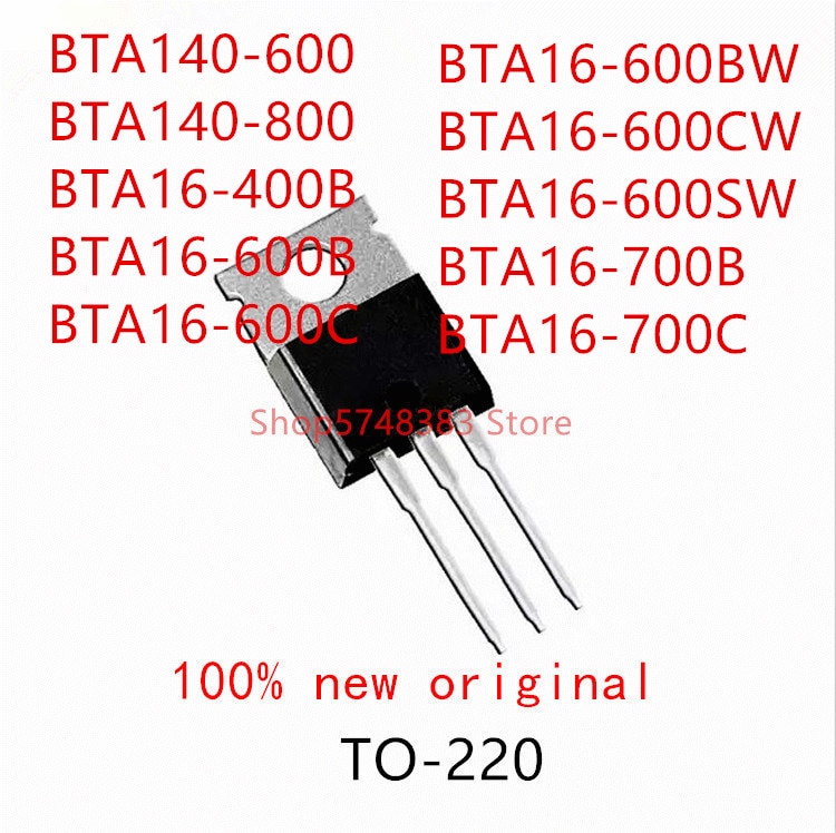 10PCS BTA140-600 BTA140-800 BTA16-400B BTA16-600B BTA16-600C BTA16-600BW BTA16-600CW BTA16-600SW BTA16-700B BTA16-700C TO-220