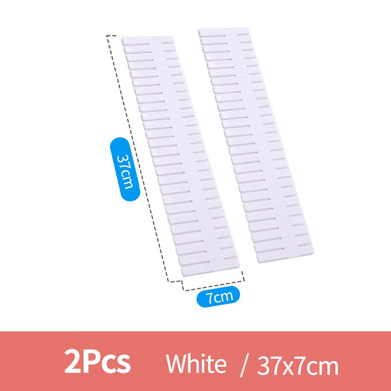 2/4Pcs DIY Adjustable Storage Partition Board Plastic Drawer Divider Free Combination Partition Board Space-saving Division Tool: 2pcs white 37x7cm