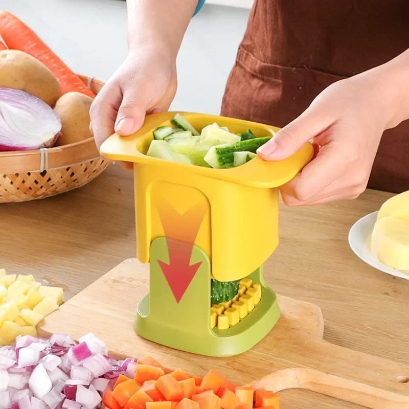 Picadora de verduras multifuncional, cortador de patatas fritas en cubitos de cebolla a presión manual, utensilio de cocina, rebanador de pepino, herramientas de cocina