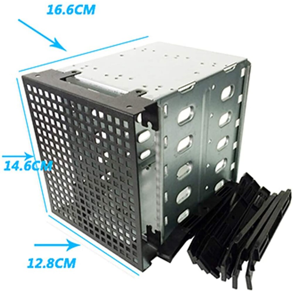5,25 pulgadas a 5X3,5 "SATA SAS HDD Cage Rack caja de disco duro con ventilador bandeja de disco duro adaptador Caddy
