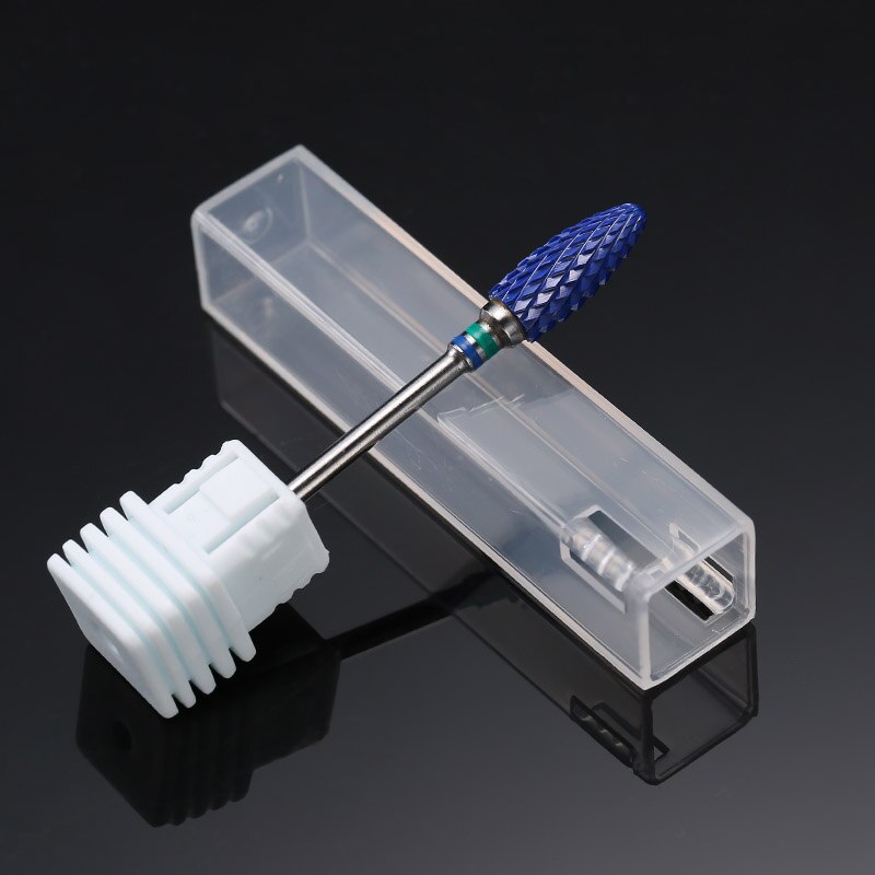 1 unidad de brocas de cerámica azul para uñas, fresas de bala eléctricas, cortador de fresa, dispositivo de máquina de manicura, accesorios de uñas, herramientas rotativas: NO2