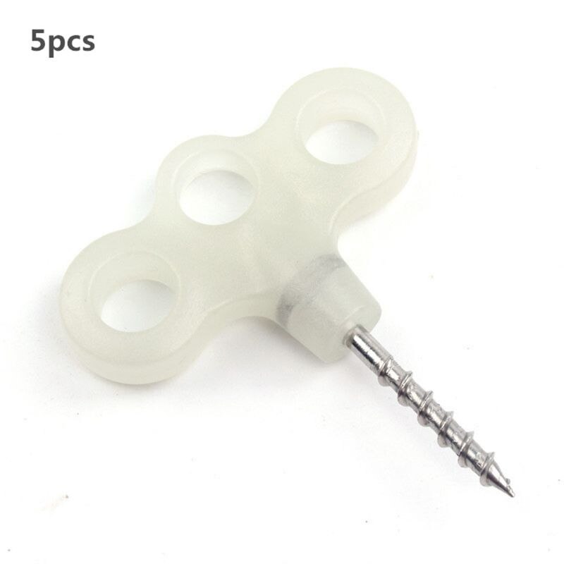 5pcs Luminous Thread Tent Nail 3-hole Stainless Steel Peg Camping Deck Fishing Stake: Default Title