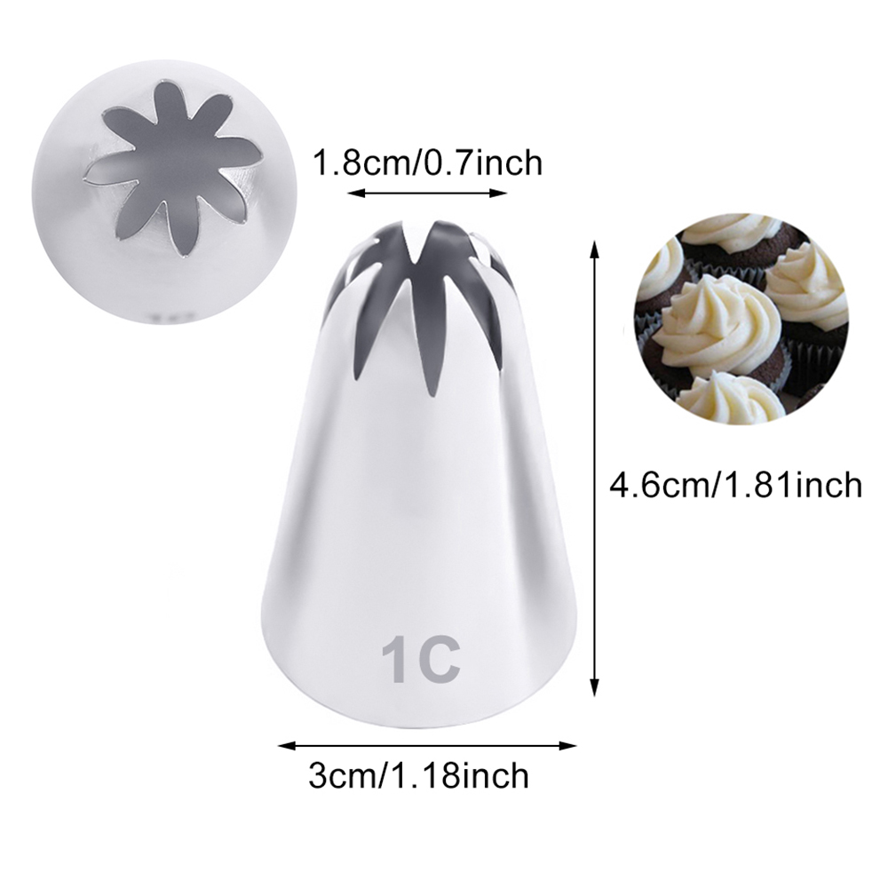 1/4pcs #1G#1E#1C#1B Stainless Steel Piping Nozzles Cream Nozzles Cupcake Pastry Confectionery Accessories Cake Decorating Tools: Chocolate