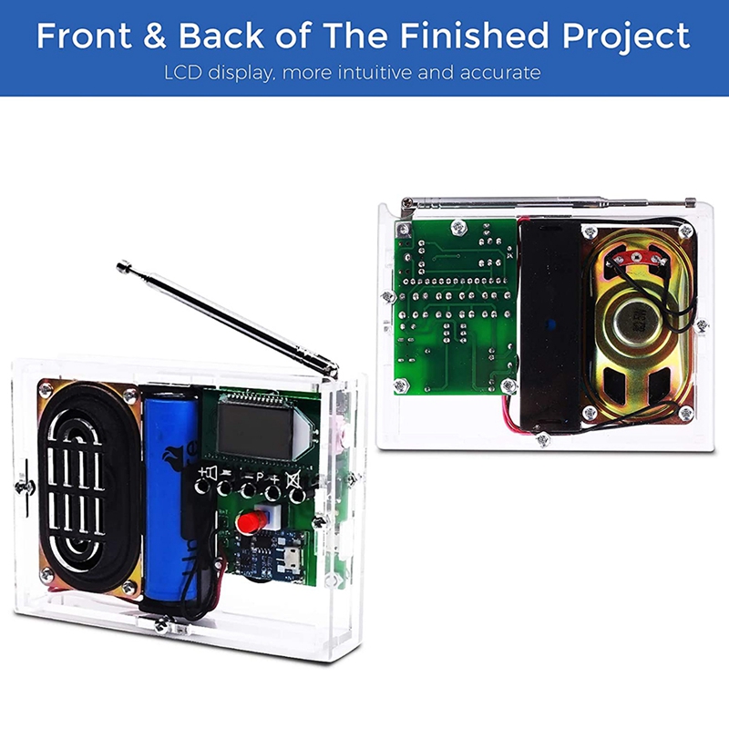 FM Radio Kit DIY Soldering Project Adjustable Wireless Receiver LCD Display FM Digital Radio Module DIY Kits For Leaning
