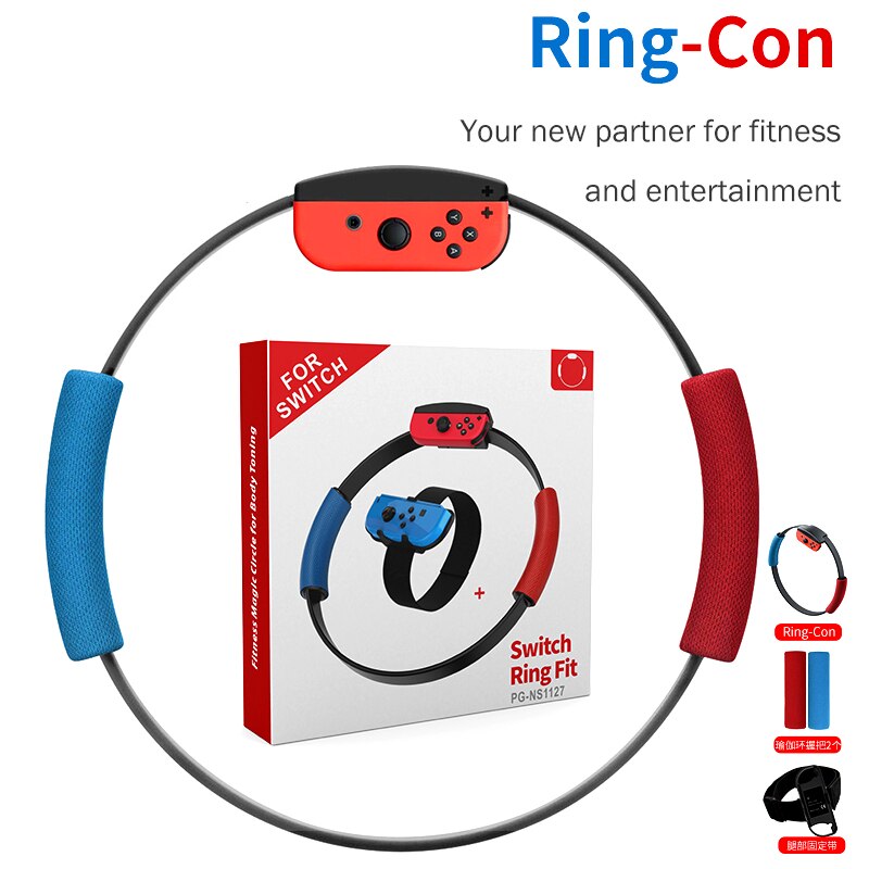 Nintendoswitch Fitness Ring with Adjustable Elastic Leg Strap Sport Band Lightweight & Comfortable for Nintendo Switch NS