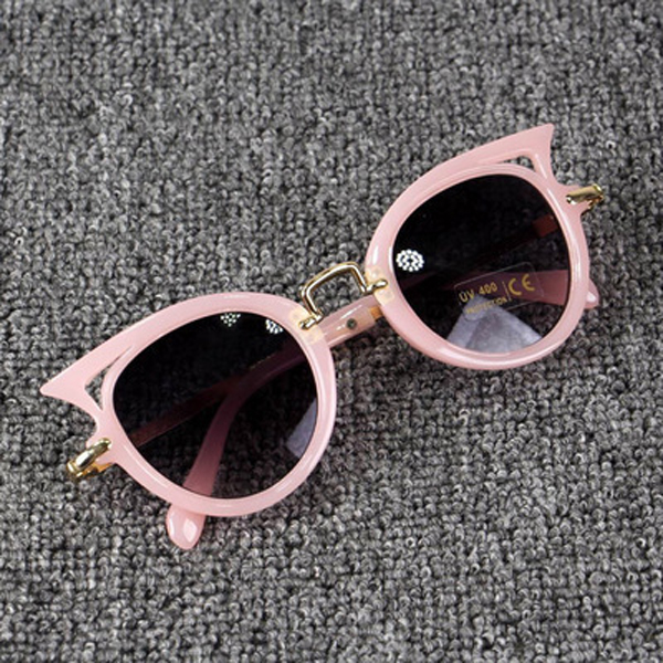 Seemfly lindo bebé de ojo de gato gafas de sol de los niños de dibujos animados de animales UV400 gafas de sol niños gafas para niñas y niños: Pink