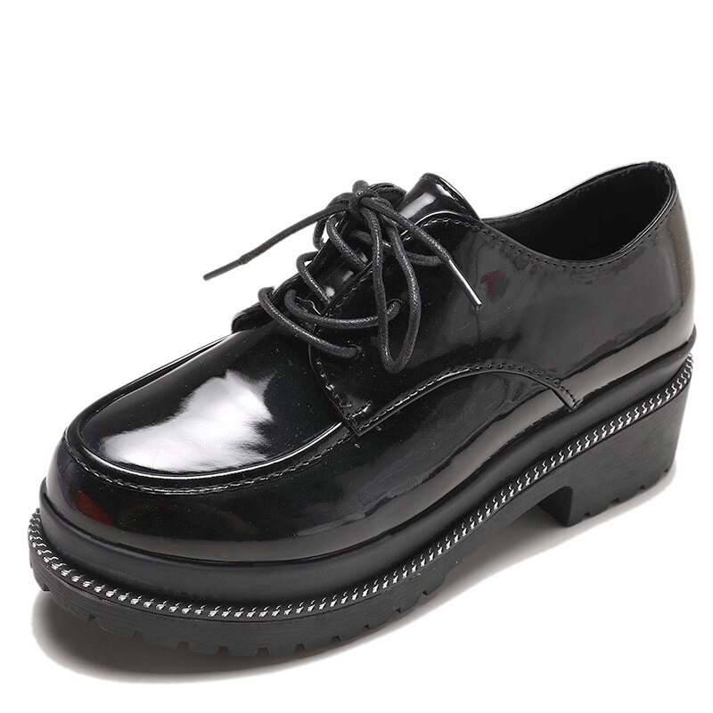 Oxford sko kvinde tyk bund platform frynser kvast kvinder sko loafers kvindelige lejligheder lak læder slip on dame sko