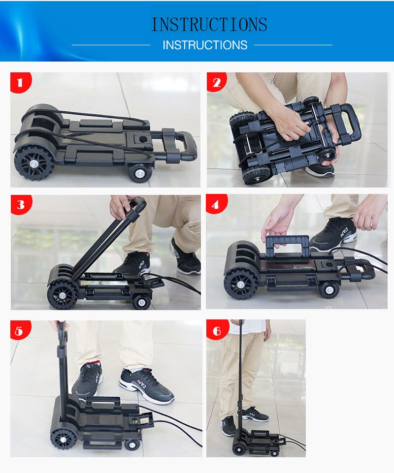 Volledige Folding Rvs Bagage Auto Abs Vouwen Flatbed Bagage Te Dragen Trolley Koffer Schooltassen Winkelwagentjes