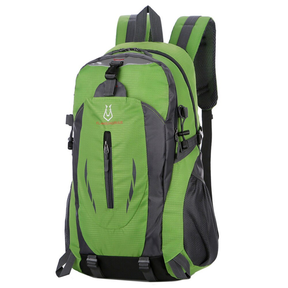 Cykel skuldre taske 40l store kapacitet vandtæt bjergbestigning rygsæk udendørs åndbar skuldertaske til mænd og kvinder: Grøn