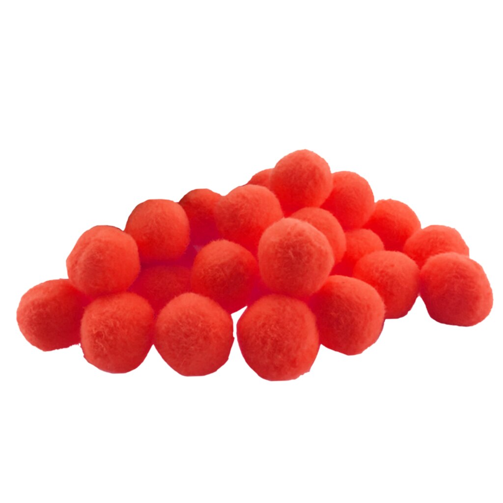 Mini håndværk pom poms  - 100 /  pakke, fluffy og levende , 18mm / 0.7 tommer ært størrelse , 9 farver valg: Rød