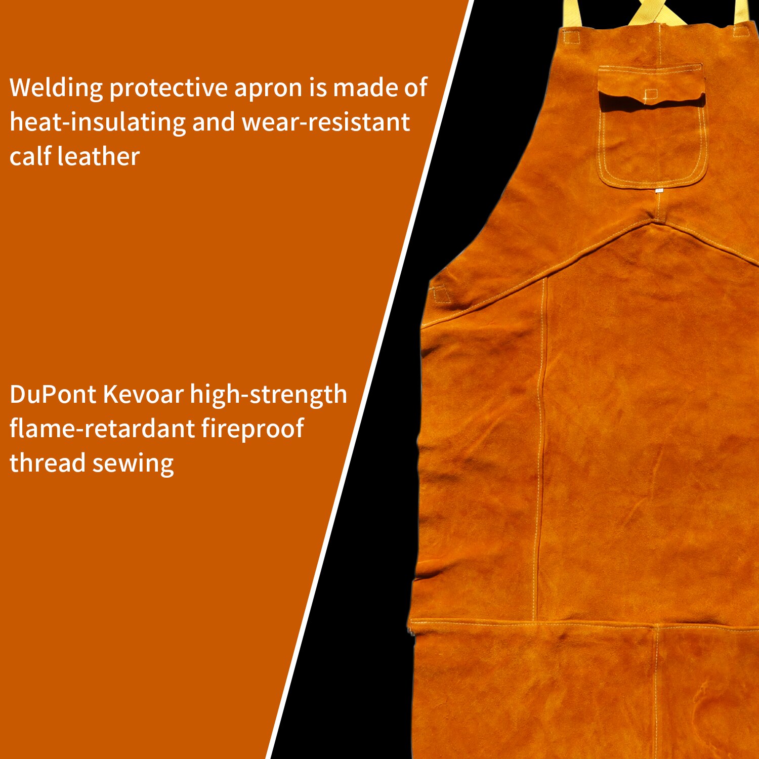 Welding apron full leather chest protector safety overalls