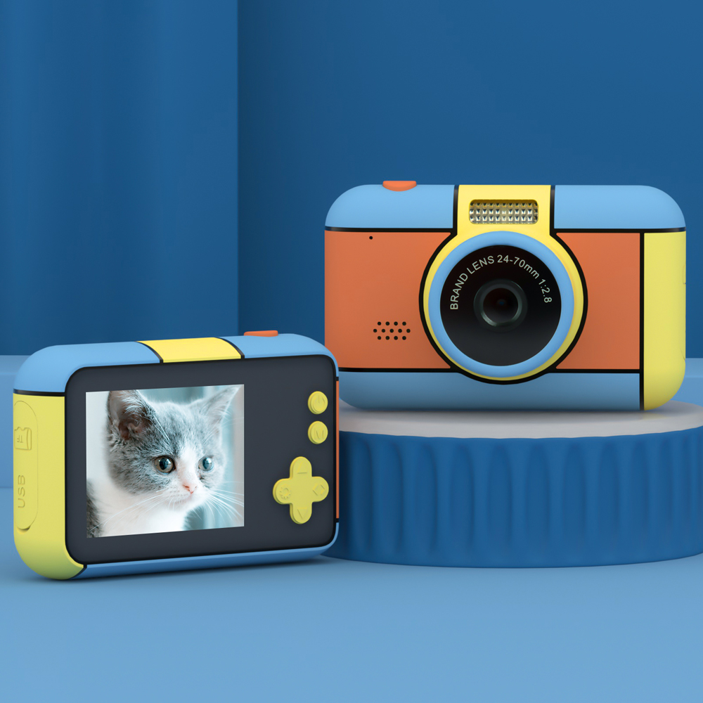 Kinderkamera HD 2,4 "3200 W Pixel Dual Kamera Digitalkamera Mini Tragbare Karikatur Niedliche draussen Kamera SLR Kamera