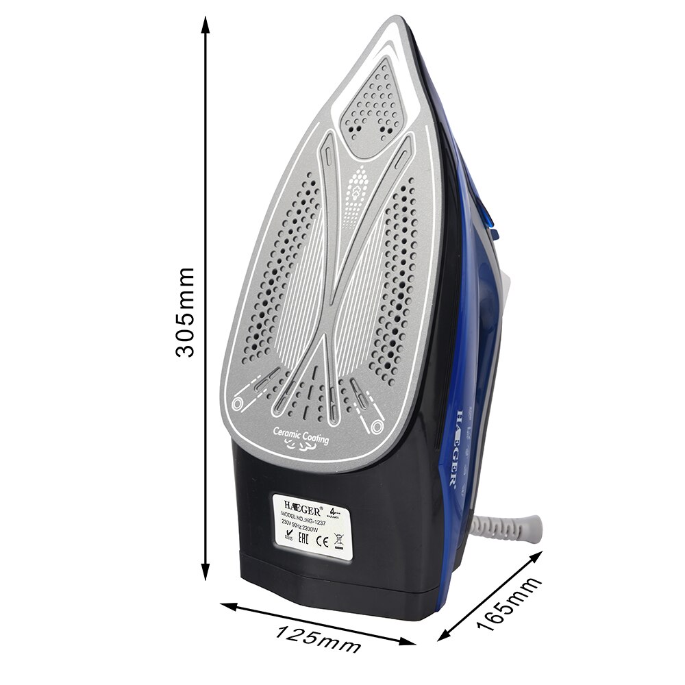 Electric Steam Iron Adjustable Ceramic soleplate iron For Clothes Multifunction