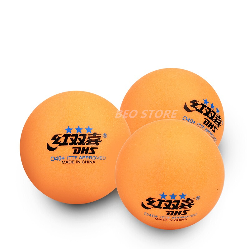 Bolas de tenis de mesa DHS 3 star D40, originales, Pelotas de ping pong de plástico ABS naranja con costura, tenis de mesa, 30/60 Uds.