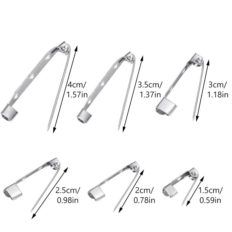 Silber/Grün Antik/Gold 15-40mm Sicherheitsnadeln Brosche Basis Clip Stifte Blanko Basis für Schmuckherstellung DIY Kleidung Zubehör