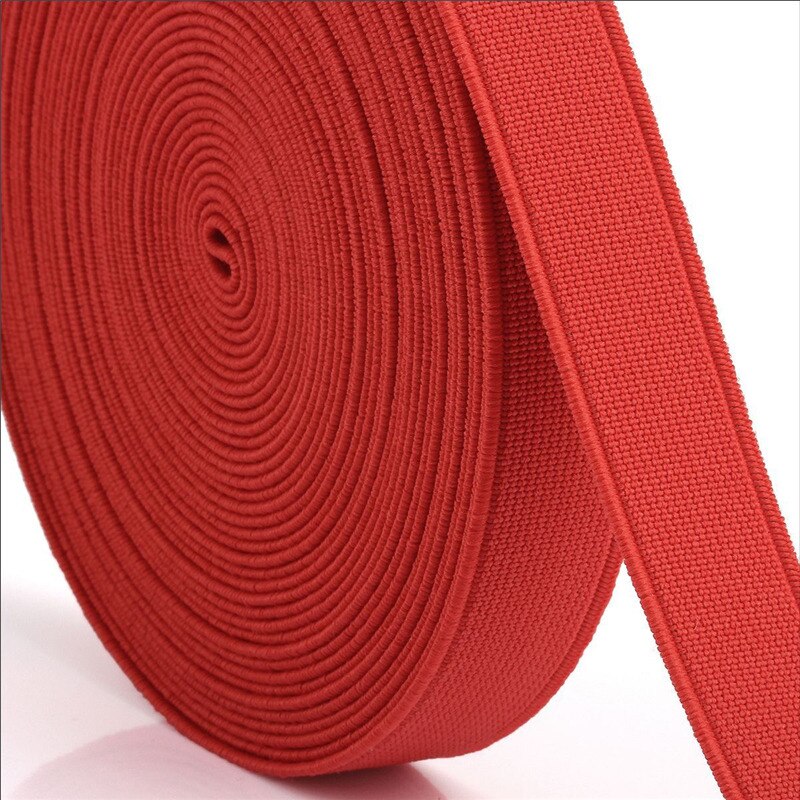 1.5cm kleuren gebreide elastische band diy knutselen dikkere schuine banden schoenen haarelastiek hoofdband jurk kant rand naaien kraagbanden: Rood
