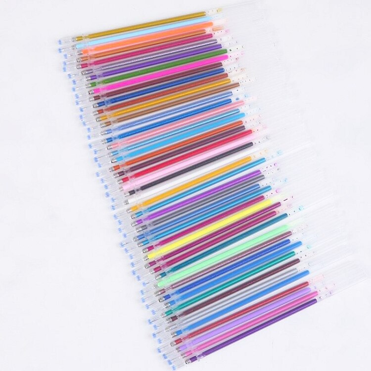 100 Colors Gel Pen Refill Rod 0.7mm Multi Colored Painting Gel Ink Pens Refills Metallic Pastel Neon Glitter Pens DIY Graffiti: Default Title