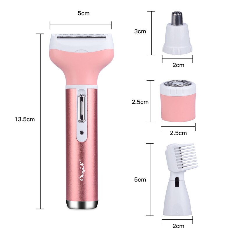 Afeitadora eléctrica multifunción 4 en 1 para mujer, dispositivo de lana, depiladora femenina recargable, recortadora de cejas y nariz, afeitadora de pelo 36