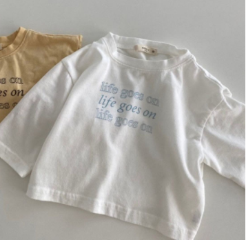 1689A Baby T Shirt lässig Spitzen Frühling Sommer 2022 Kleinkind Weiche und Komfortable Bodenbildung Shirt Einfache knapp Junge Mädchen der t-Shirt: cremig-Weiß / 73 Pro 9m