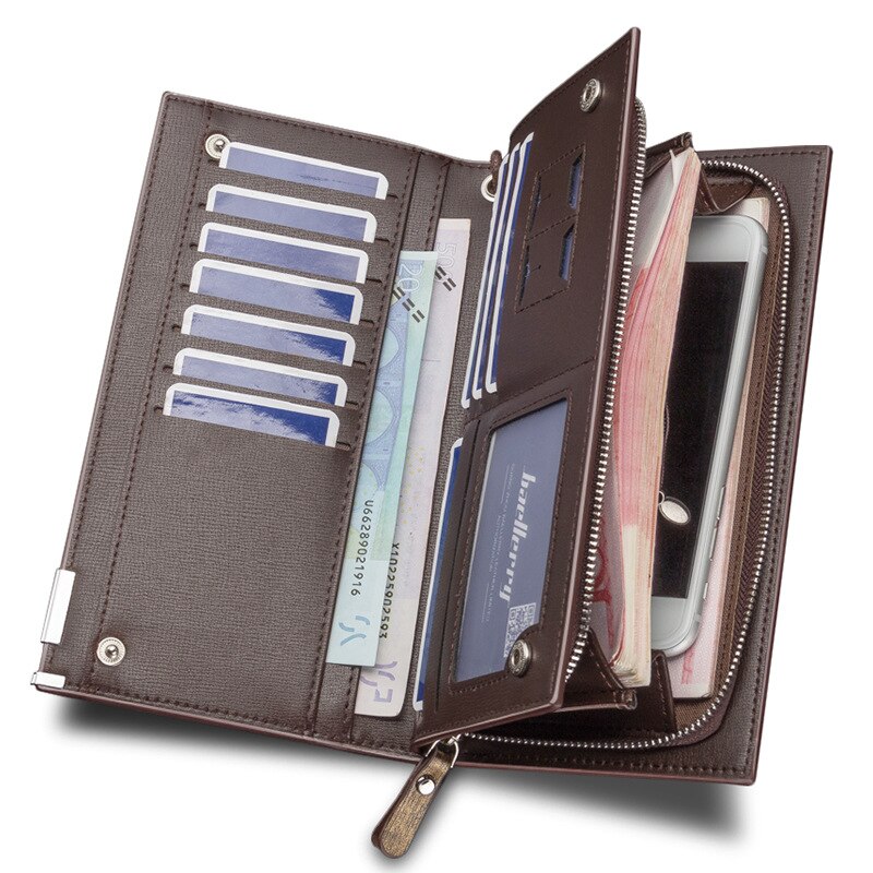 Baellerry Wallets Clutch Male Wallet Men Wristlet Men Clutch Bags Coin Purse Men&#39;s Wallet Leather Male Purse portemonnee