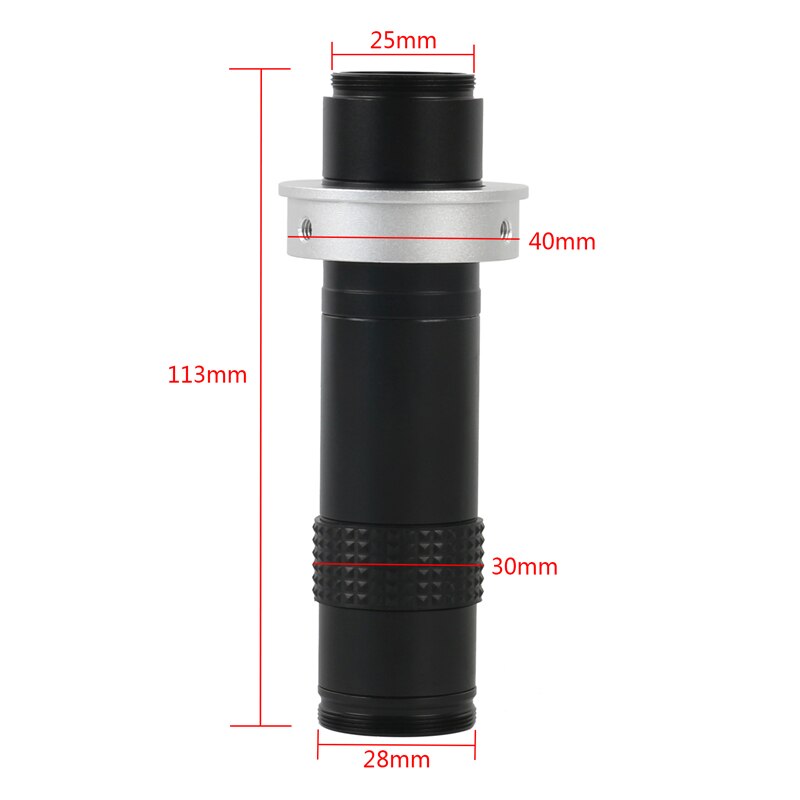 1x ~ 200x zoom c-mount objektiv kamera ekstra okular kamera tilbehør til ccd cmos digitalt industrimikroskop kamera: 40mm ring