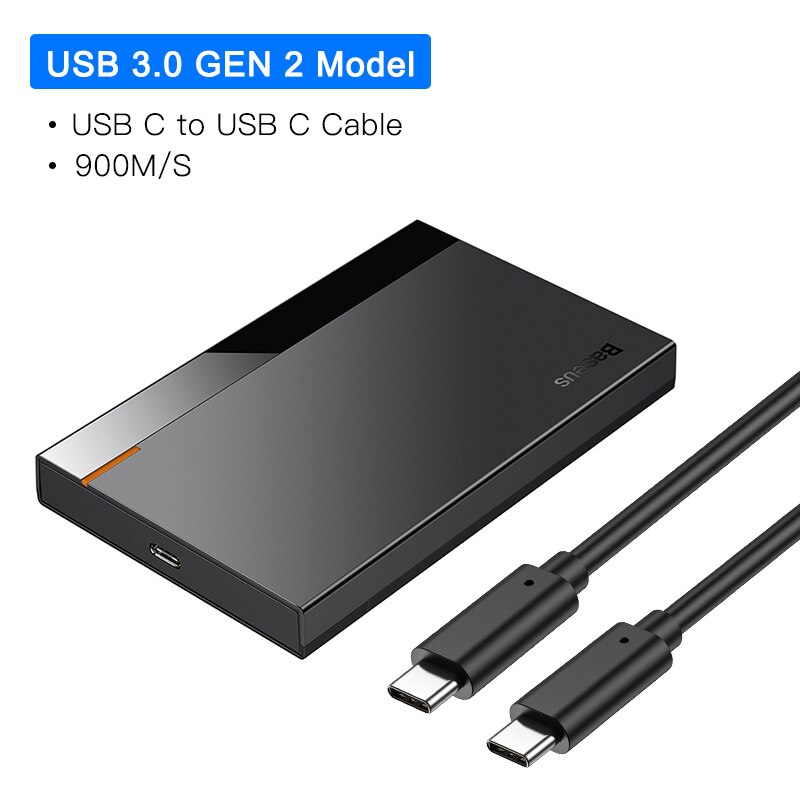 Baseus – boîtier pour disque dur SSD 2.5 pouces, SATA vers USB 3.1, adaptateur, Type USB C: USB C 3.1
