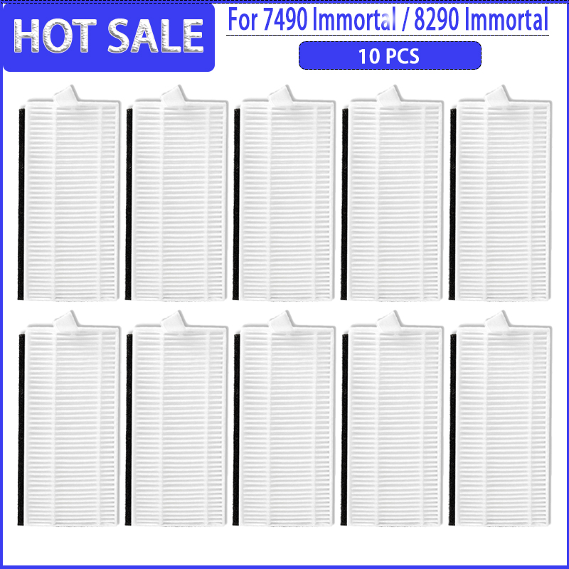 Main Side Brush HEPA Filter Mops For For Cecotec Conga 7490 Immortal / 8290 Immortal Vacuum Cleaner Accessories: Clear