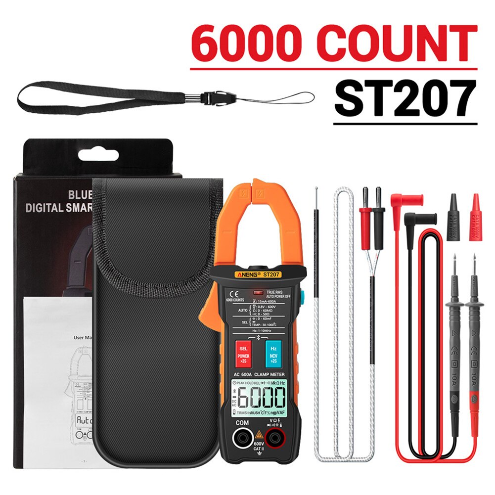 Digital Bluetooth Multimeter Clamp Meter 6000 Count True RMS DC/AC Voltage Tester AC Current Hz Capacitance Ohm Meter