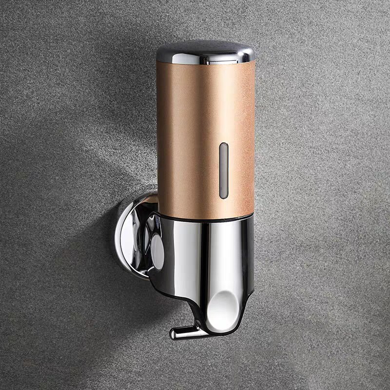 Badkamer Schuim Zeepdispenser Handdesinfecterend Houder Wall Mount Zeep Shampoo Head Vloeibare Douche Dispenser Voor Badkamer Accessoires: 1 Gold