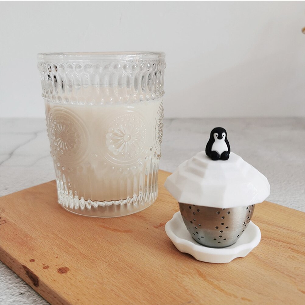 Zaparzacz robić herbaty ze stali nierdzewnej pingwin sitko robić herbaty filtr robić herbaty wyciek herbaty narzędzie artystyczne robić domu (biały)