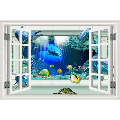 Nature Landscape Flowers 3D Window Art Wall Decal Waterproof Removable Wallpaper Scenery Mural Sticker Home Decor Poster: ZN36