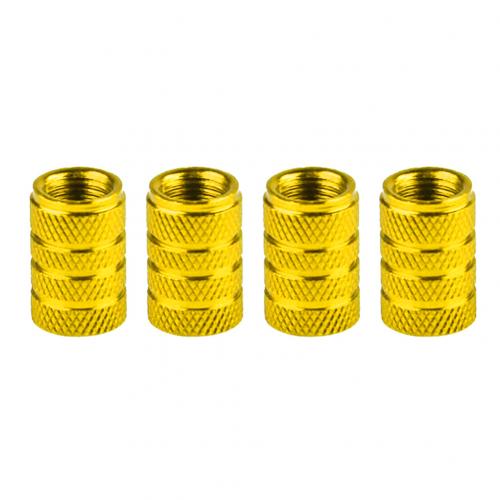 Tapón de válvula de presión de aire de neumático de rueda de coche de aleación de aluminio 4 Uds tapa de polvo: Dorado