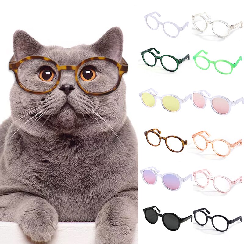 Funny Pet Cute Glasses Plastic Transparent Cat Sun Glasses Dog Teddy Personality Pet Dress Up Pet Supply Decoration Accessories