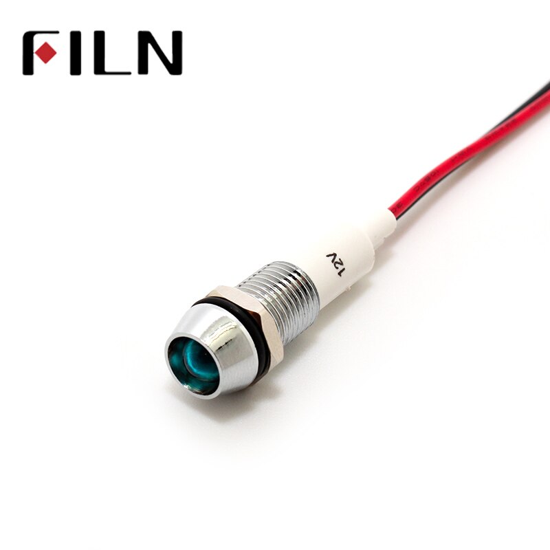 10mm Red Yellow Blue Green LED Metal Indicator Light Waterproof IP67 Signal Lamp 3V 5V 6V 9V 12V 24V 110V 220V White Pilot Seal