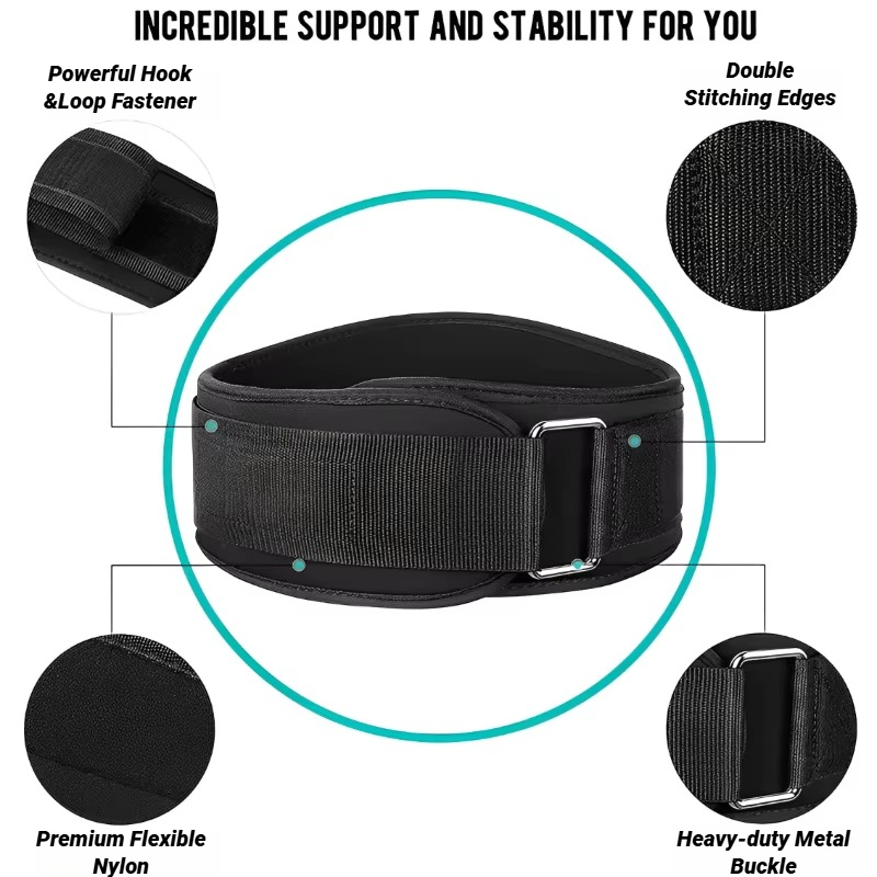 Tyngdlyftningsbälte träning med metallspänne för män kvinnor gym knäböj marklyft styrkelyftsträning fitness marklyft