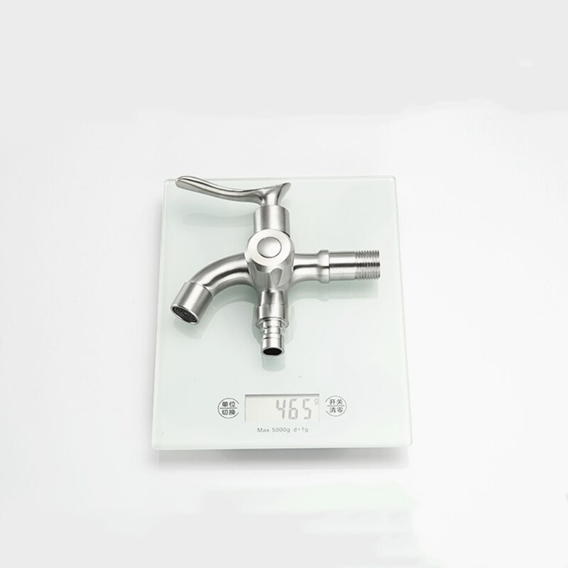 304 Stainless Steel Brushed Washing Machine Tap Wall Mount Small Tap Decorative Double Garden Faucet Double Using Bibcocks