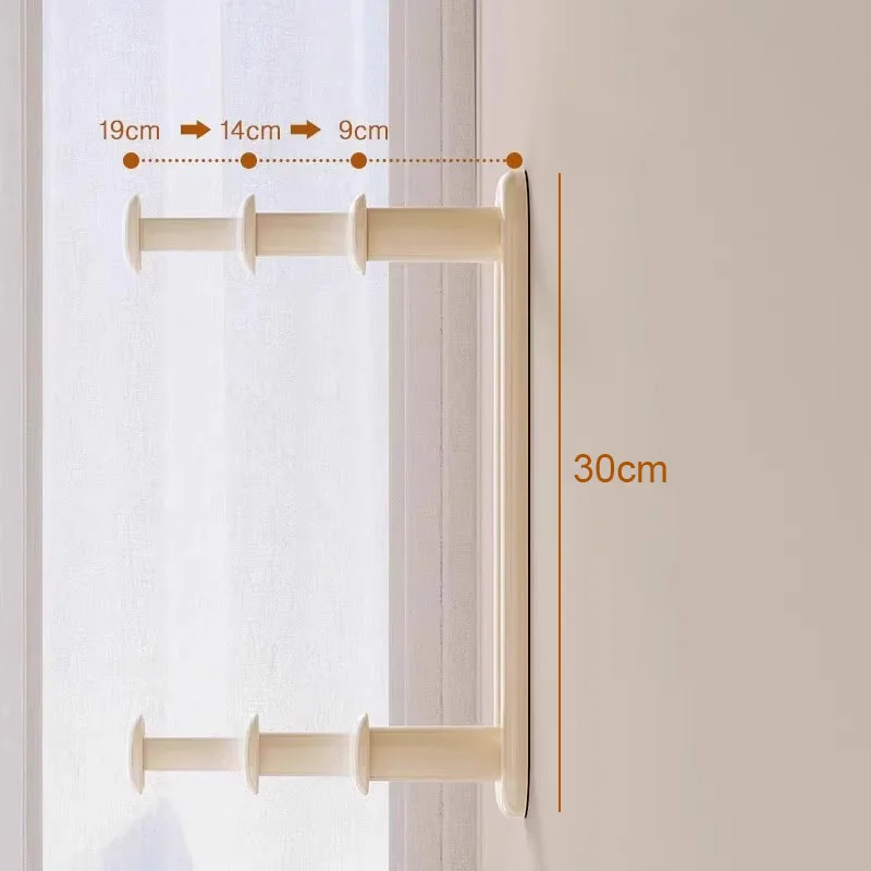 Estante de almacenamiento para colgar ropa escalable sin perforar agujeros | Colgador de ropa montado en la pared que ahorra espacio, almacenamiento autoadhesivo