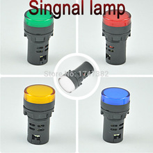 2pcs 12V 24V 110V 220V 380V 22mm Panel Mount LED Power Indicator Pilot Signal Light Lamp AD16-22 Red Blue White Green Yellow