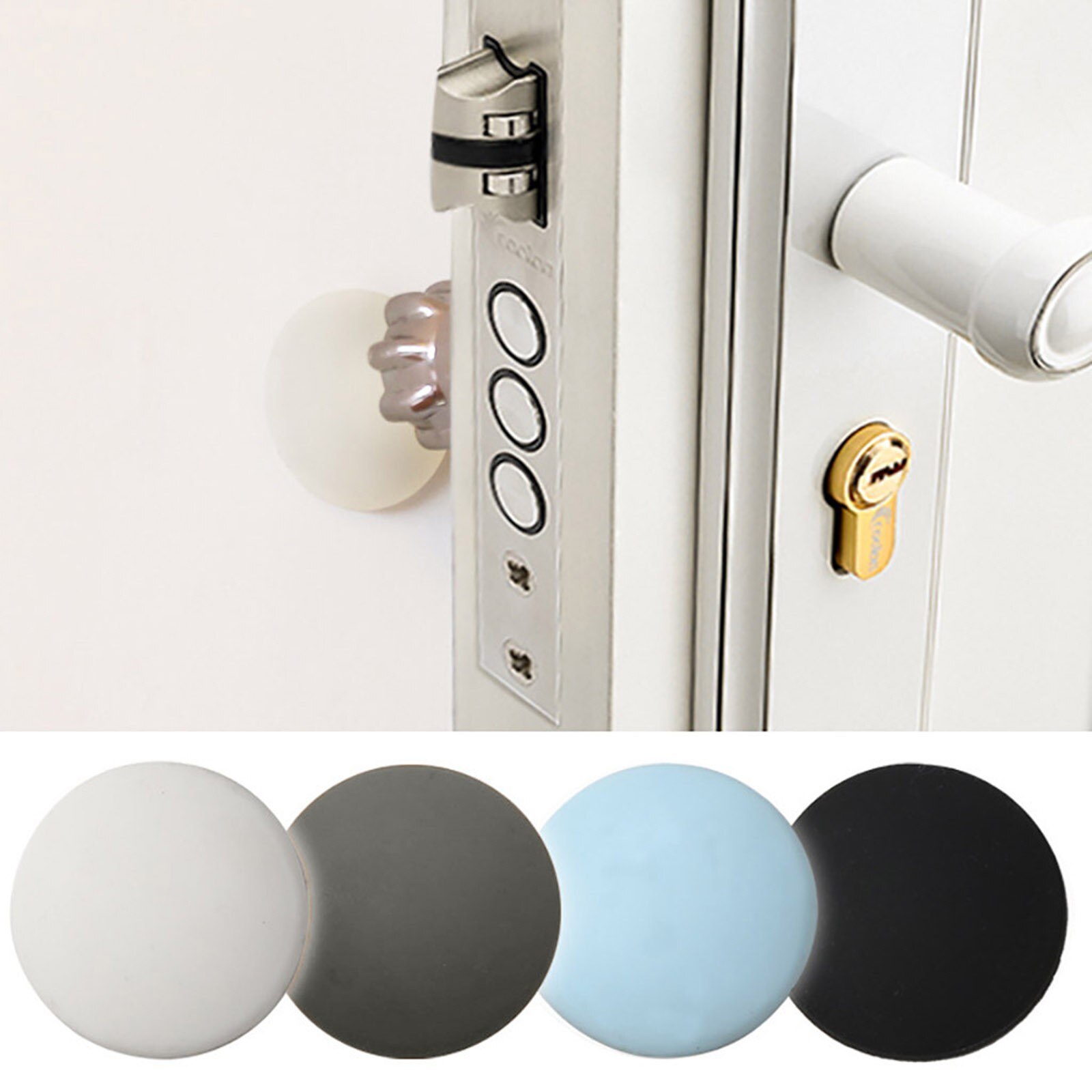 Rubber Home Door Doorknob Back Wall Protector Savior Crash Pad Soft Rubber Pad To Protect The Wall Self Adhesive Door Stoppers