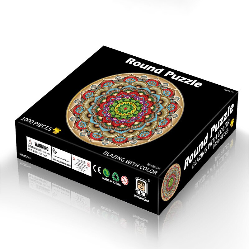 Puzzels 1000 Stuks Ronde Legpuzzels Regenboog Aarde Maan Palet Intellectuele Spel Voor Volwassenen En Kinderen Puzzel: lucky flower