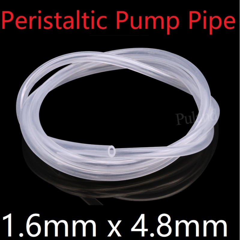 Transparent ID 1.6mm x 4.8mm OD Thickness 1.6mm Peristaltic Pump Silicone Hose Food Grade Soft Flexible Pipe Water Connector