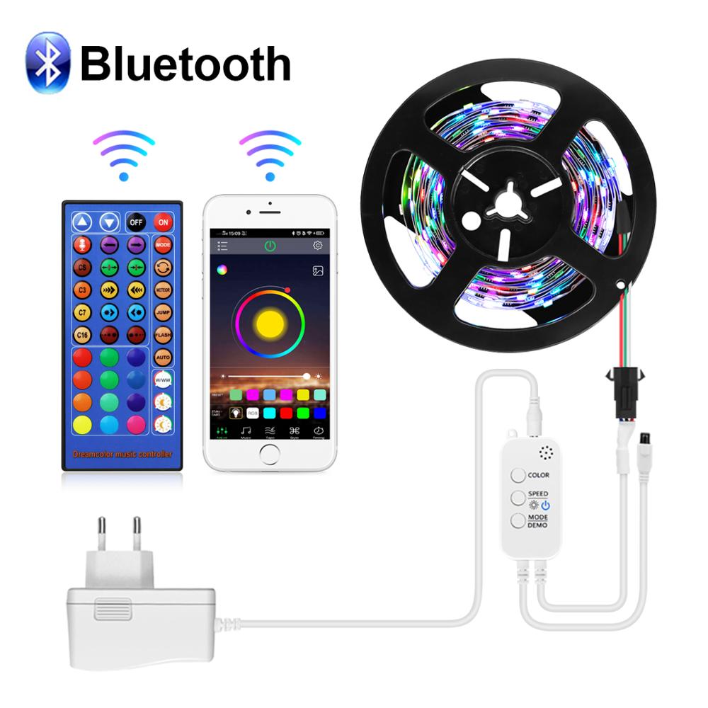 Bluetooth App Smart lamp 5M 10M LED light Strip RGB Sound/Music Sync Smart Home House Dream Neon lighting Compatible Android/IOS