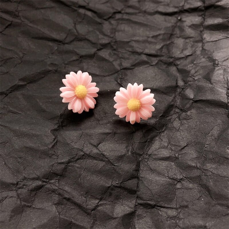 Orecchino di girasole coreano carino moda per le donne squisiti orecchini fiore margherita resina strass Boho Stud accessori gioielli: ER22Y0396-2