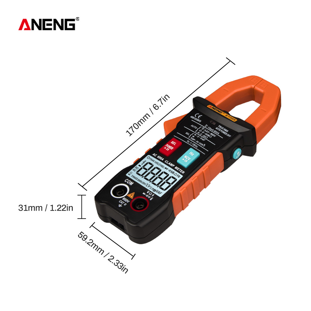 Digital Display 4000 Counts Multimeter Battery Powered Ammeter Voltage Current Measuring Device Blue