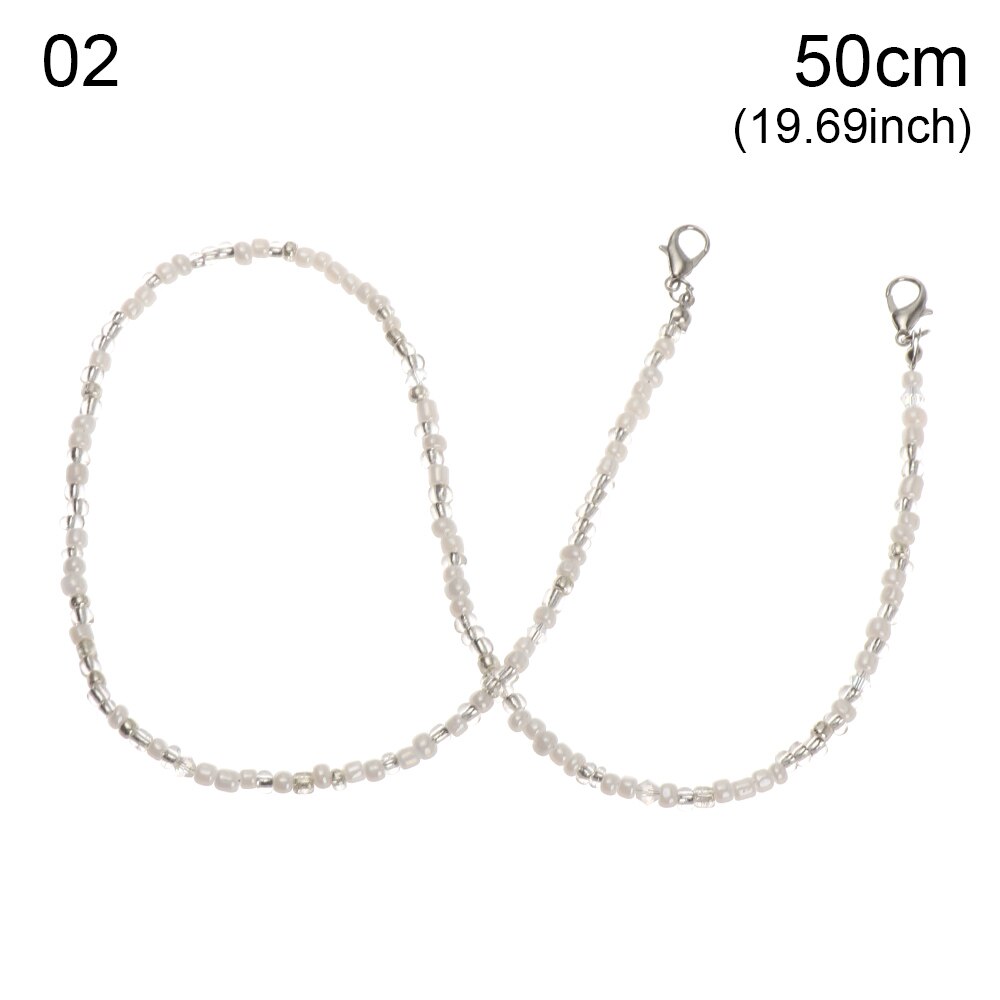 Telefoonkoorden met kralen van acryl, gezichtsmasker, anti-verliesketting, brillenkoord, nekkoordhouder, antislipaccessoires: 50 cm kleuren 2