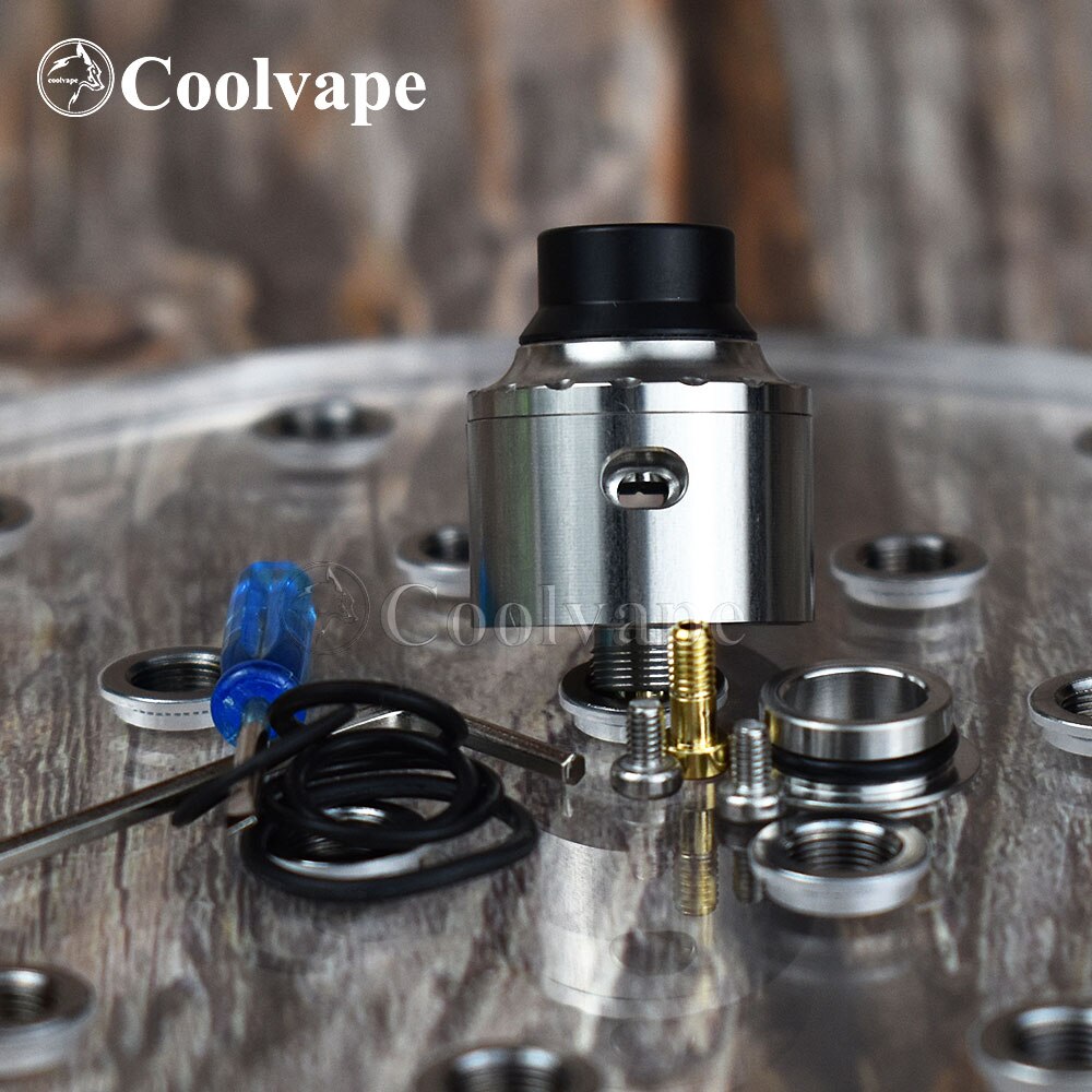 coolvape Mechanical Squonk Box MOD with coolvape RDA 13ml Silicone Bottle 18650 battery Auto-adjusting Box MOD 510 pin bf mod: silver