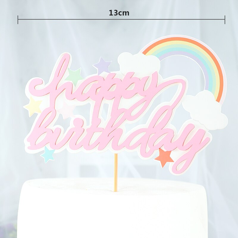 Zoo Cute Forest Animal Cake Toppers for Kid`s Birthday Decoration Monkey Giraffe Tiger Lion Cupcake Toppers Birthday Cakes: flag rainbow