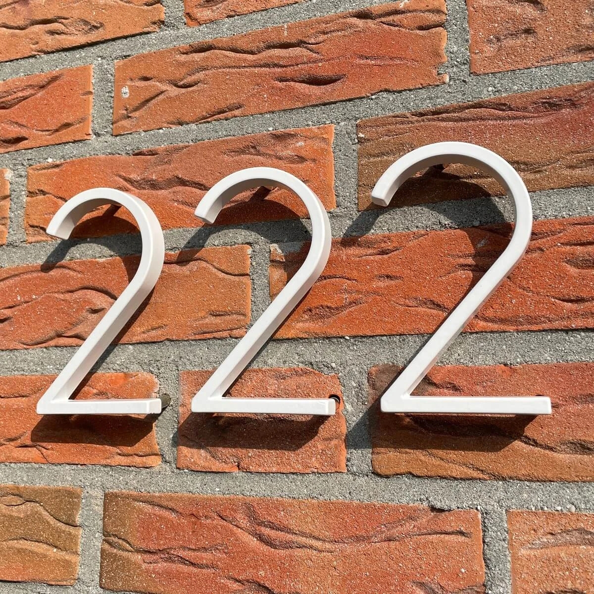 Número de casa moderno flotante blanco de 152mm, números de dirección de puerta Huinummers para placas de señal digitales para exteriores de casa de 6 pulgadas. # 0-9